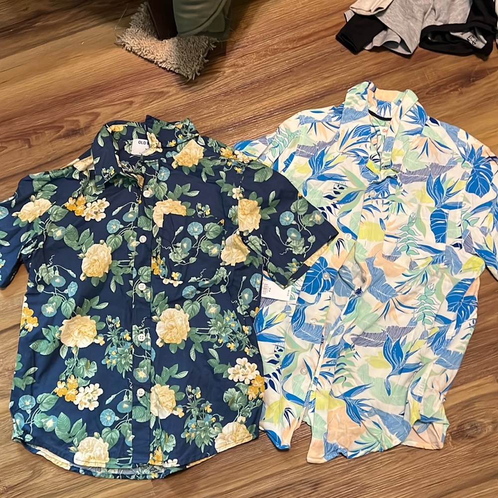Boys floral button up size 8